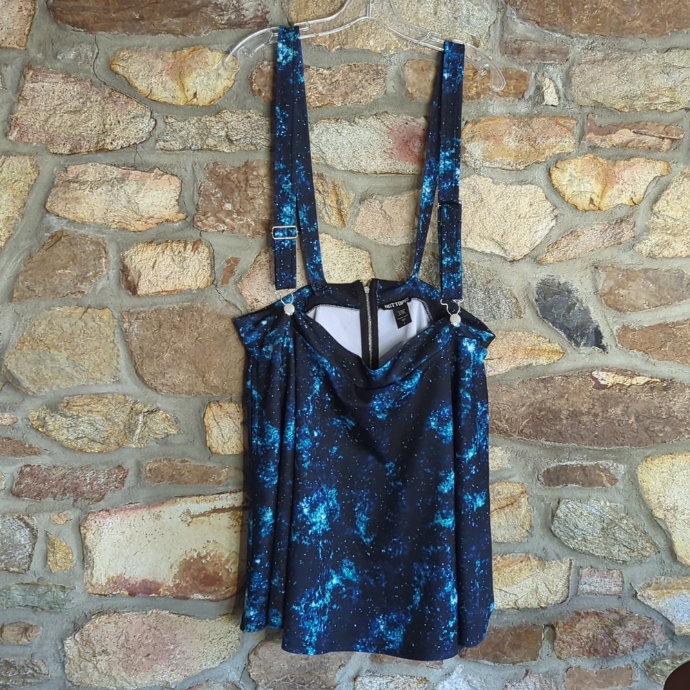 Hot topic Galaxy Print Suspender Skirt - Picture 4 of 12